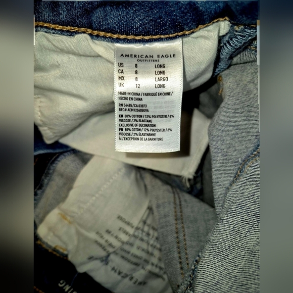 American Eagle Outfitters Blue Skinny Distressed Jeans - Picture 8 of 8
